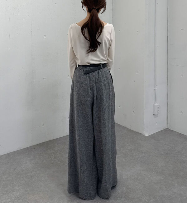 archives「ベルト付ウールタックワイドスラックス」|チノ|