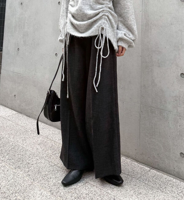 archives「ベルト付ウールタックワイドスラックス」|チノ|