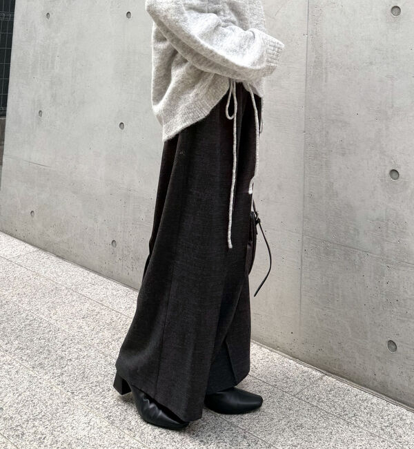 archives「ベルト付ウールタックワイドスラックス」|チノ|