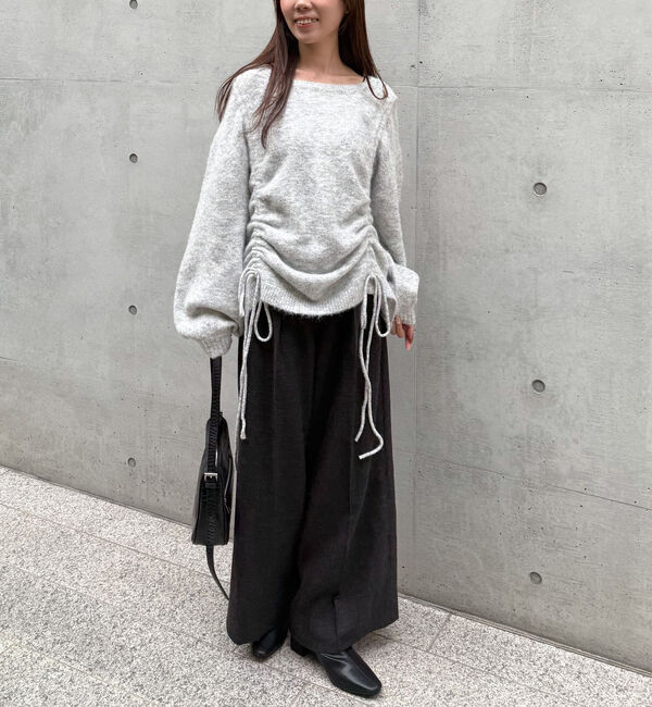 archives「ベルト付ウールタックワイドスラックス」|チノ|