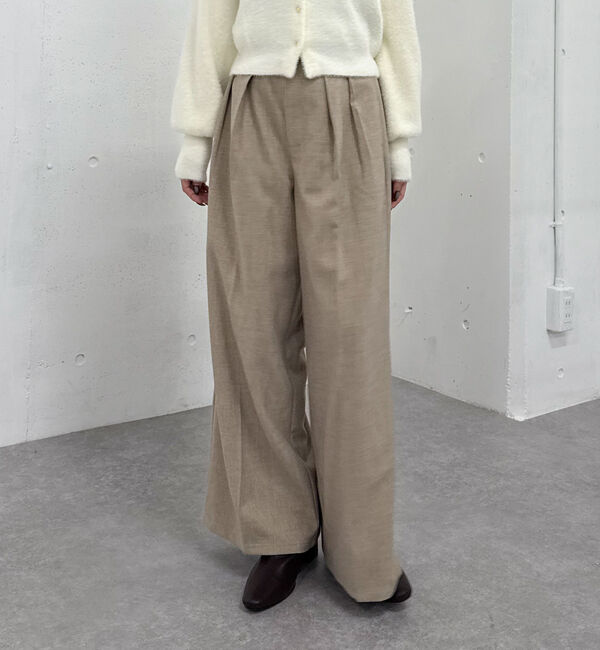 archives「ベルト付ウールタックワイドスラックス」|チノ|
