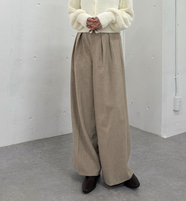 archives「ベルト付ウールタックワイドスラックス」|チノ|