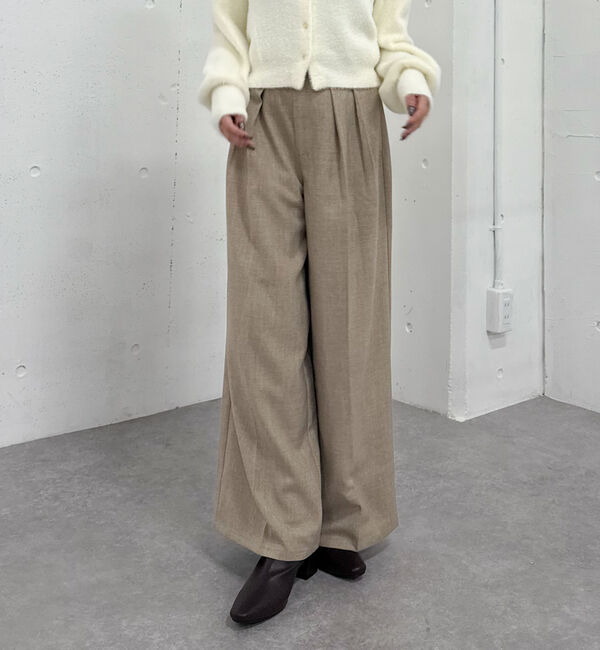 archives「ベルト付ウールタックワイドスラックス」|チノ|