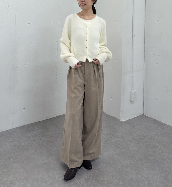 archives「ベルト付ウールタックワイドスラックス」|チノ|