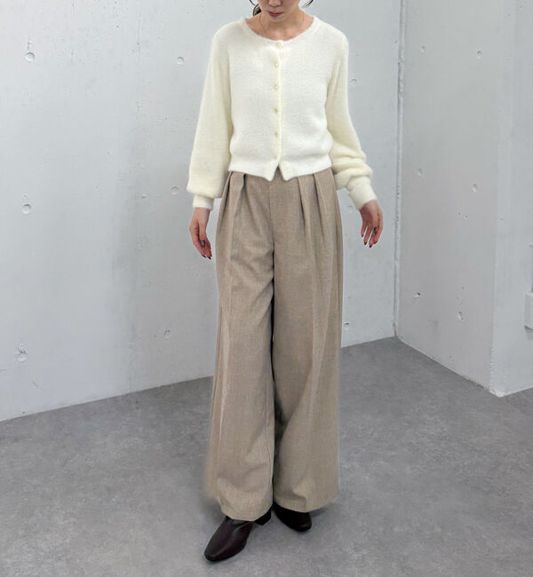 archives「ベルト付ウールタックワイドスラックス」|チノ|