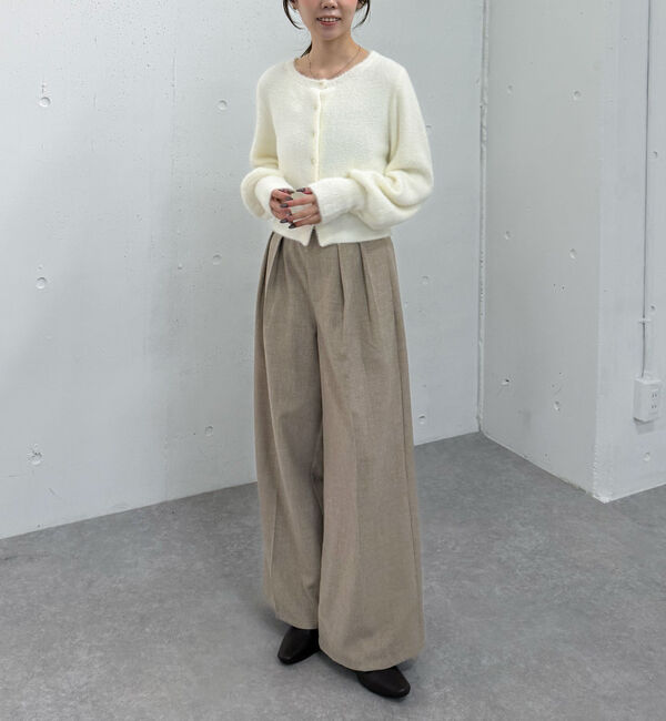 archives「ベルト付ウールタックワイドスラックス」|チノ|