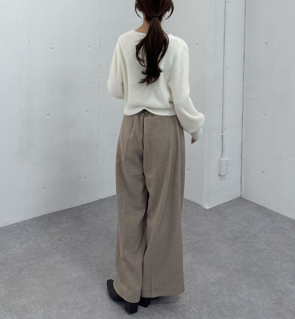 archives「ベルト付ウールタックワイドスラックス」|チノ|