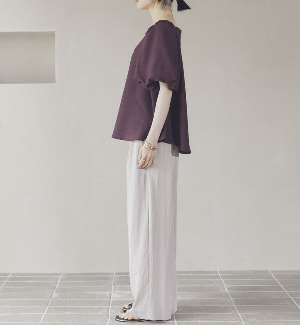 Doux archives「ワイドウエストギャザーパンツ」|チノ|