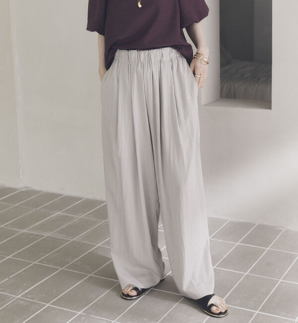 Doux archives「ワイドウエストギャザーパンツ」|チノ|