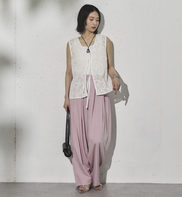 Doux archives「ワイドウエストギャザーパンツ」|チノ|