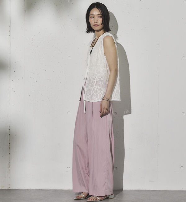 Doux archives「ワイドウエストギャザーパンツ」|チノ|