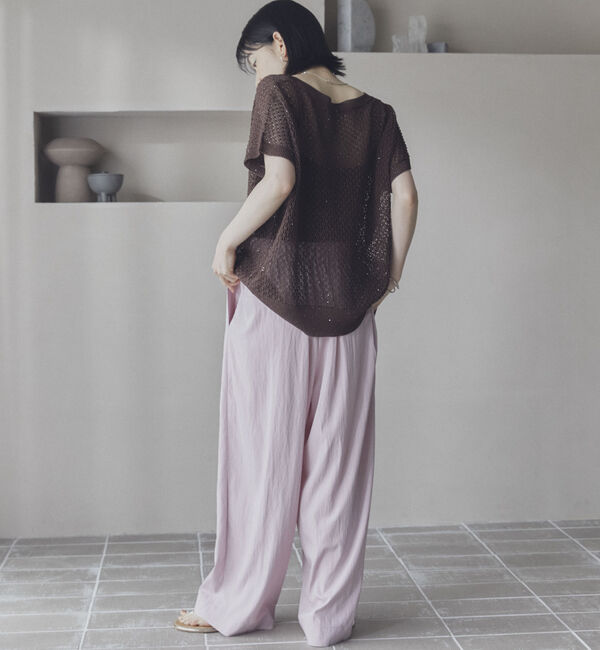 Doux archives「ワイドウエストギャザーパンツ」|チノ|