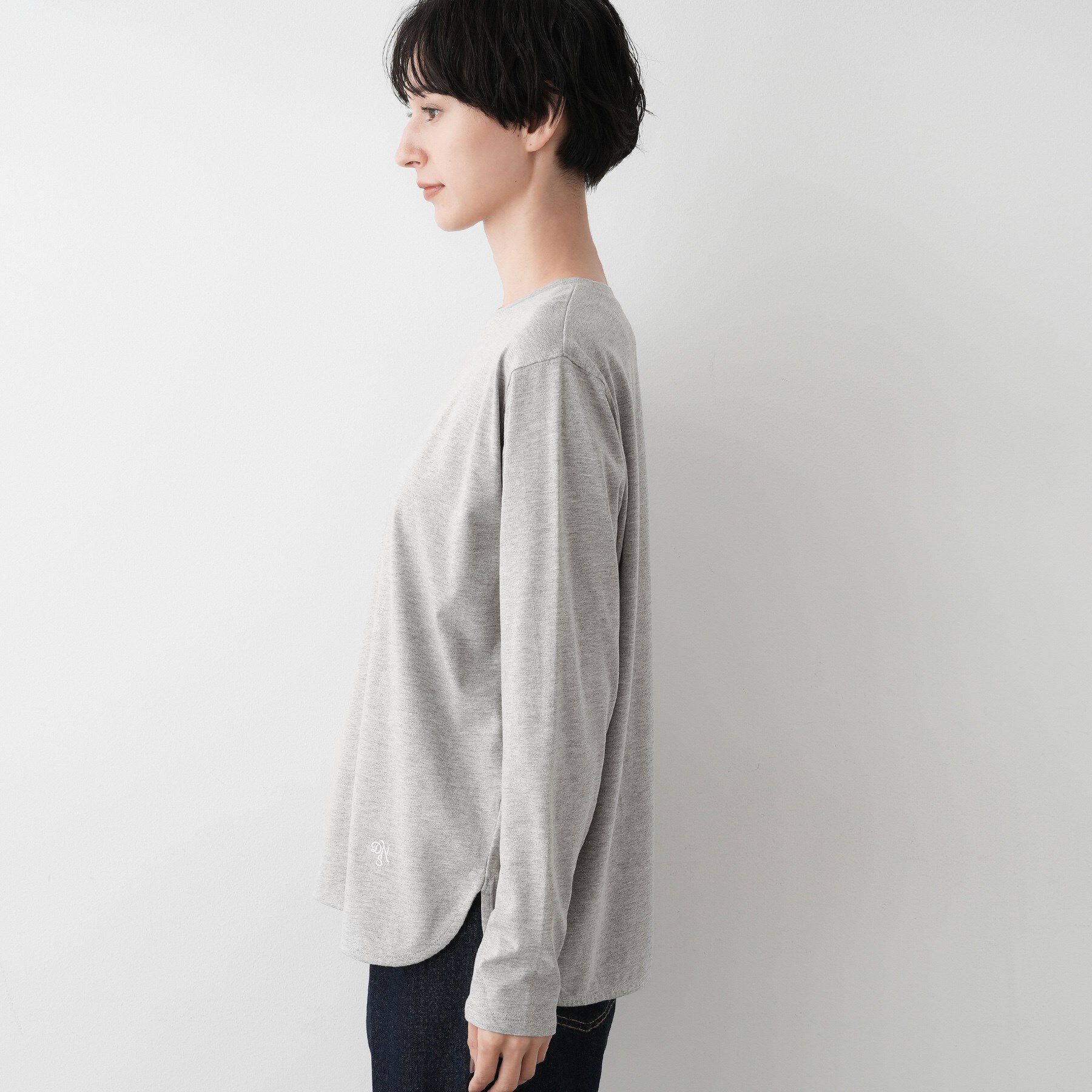 Dessin「【選べる首元デザイン/洗える】クルーネックロングTシャツ」|Tシャツ・カットソー|