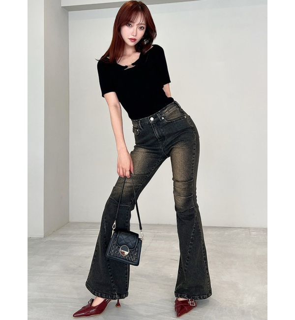 RESEXXY「ニーズタックデニムパンツ」|デニム|