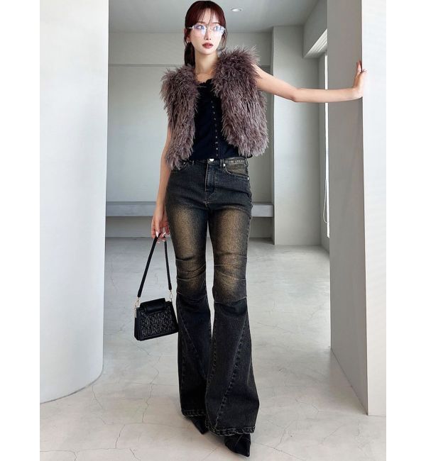 RESEXXY「ニーズタックデニムパンツ」|デニム|