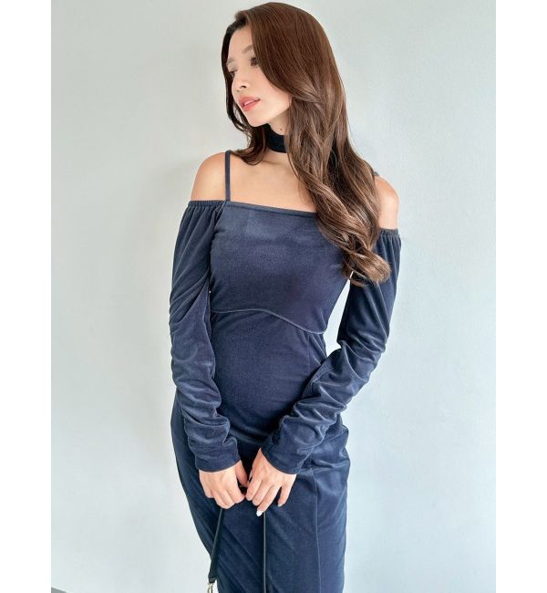 RESEXXY「チョーカーベロアナローワンピース」|ワンピース|