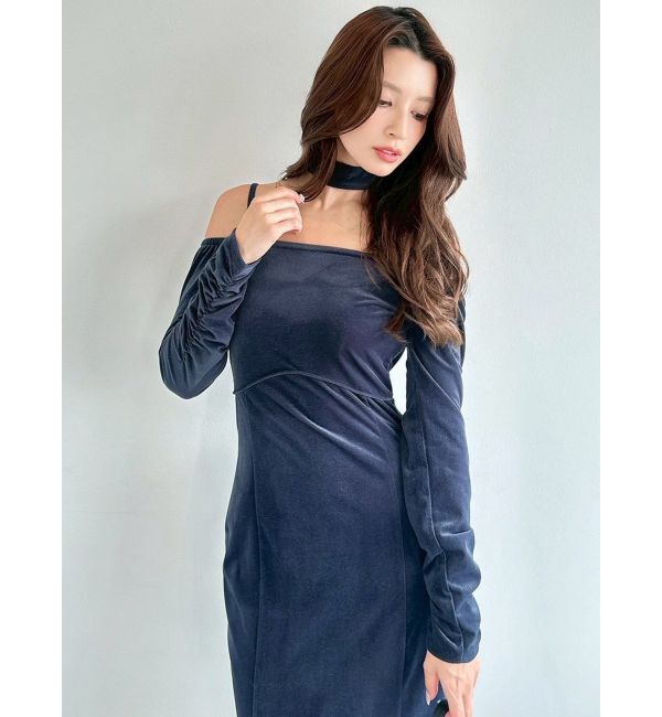 RESEXXY「チョーカーベロアナローワンピース」|ワンピース|