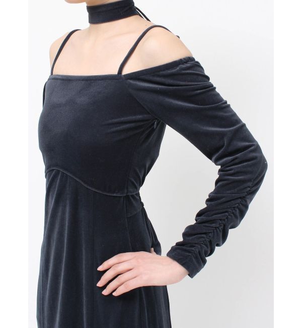 RESEXXY「チョーカーベロアナローワンピース」|ワンピース|