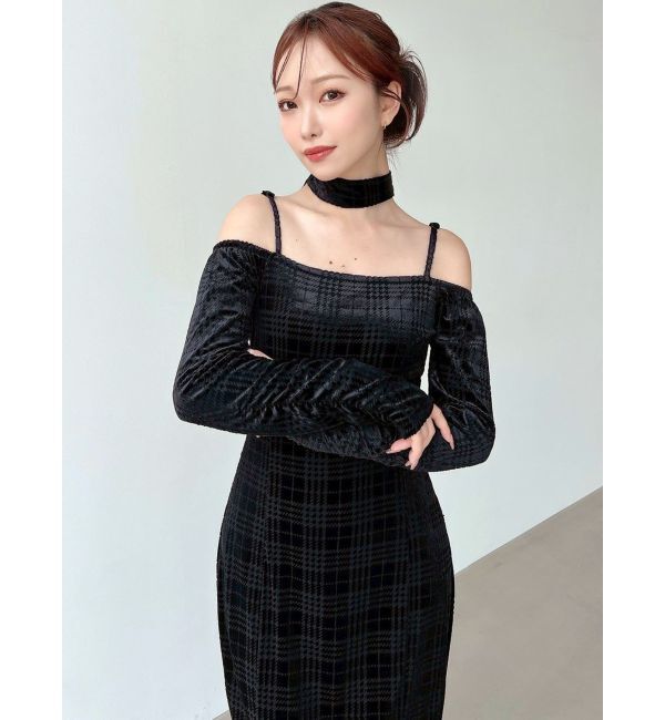 RESEXXY「チョーカーベロアナローワンピース」|ワンピース|