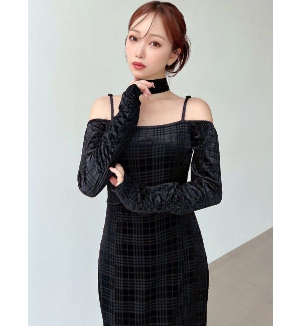 RESEXXY「チョーカーベロアナローワンピース」|ワンピース|