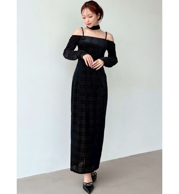 RESEXXY「チョーカーベロアナローワンピース」|ワンピース|