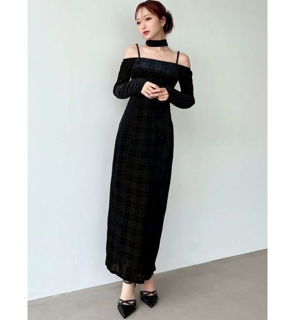 RESEXXY「チョーカーベロアナローワンピース」|ワンピース|