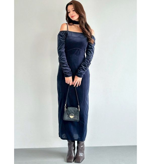 RESEXXY「チョーカーベロアナローワンピース」|ワンピース|