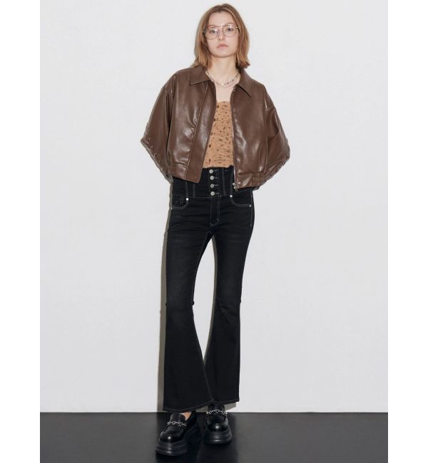 EMODA「スーパーハイウエストフレアパギンス」|デニム|