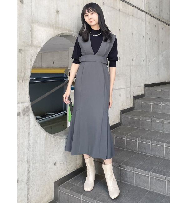 MURUA「サイドタックジャンパースカート」|ジャンパースカート|