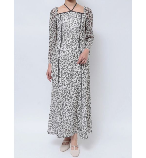 LAGUNAMOON「フェザーフラワーパターンワンピース」|ワンピース|