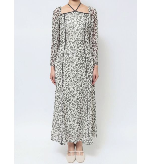 LAGUNAMOON「フェザーフラワーパターンワンピース」|ワンピース|