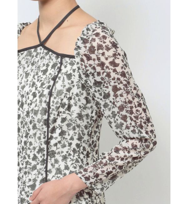 LAGUNAMOON「フェザーフラワーパターンワンピース」|ワンピース|