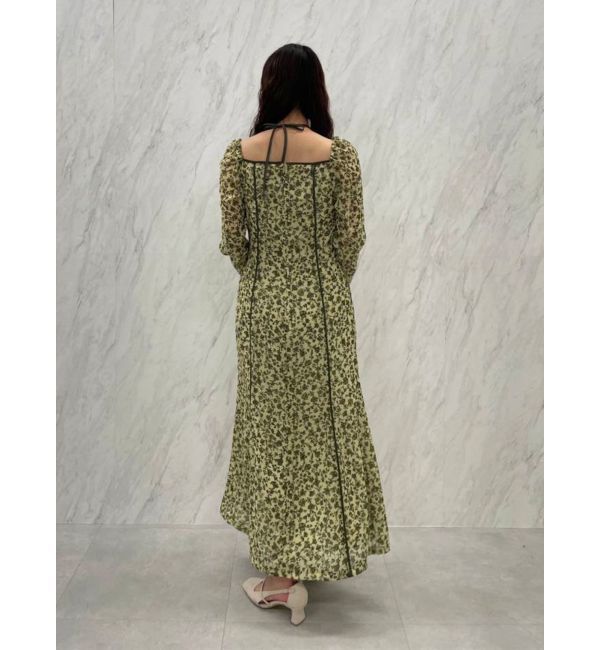 LAGUNAMOON「フェザーフラワーパターンワンピース」|ワンピース|