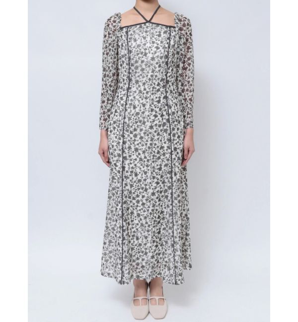 LAGUNAMOON「フェザーフラワーパターンワンピース」|ワンピース|