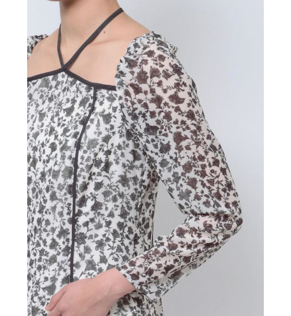 LAGUNAMOON「フェザーフラワーパターンワンピース」|ワンピース|