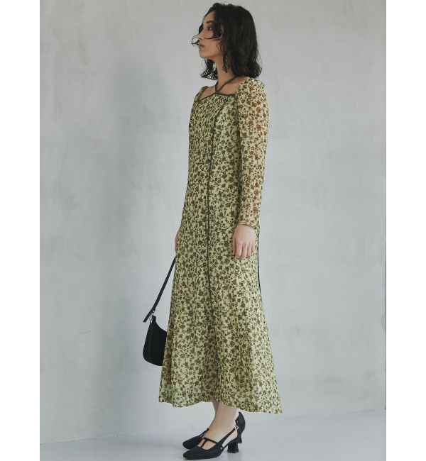 LAGUNAMOON「フェザーフラワーパターンワンピース」|ワンピース|