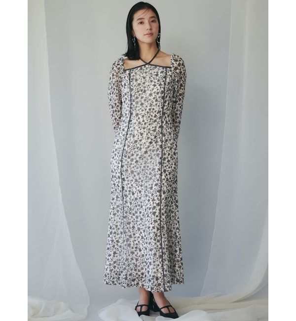 LAGUNAMOON「フェザーフラワーパターンワンピース」|ワンピース|