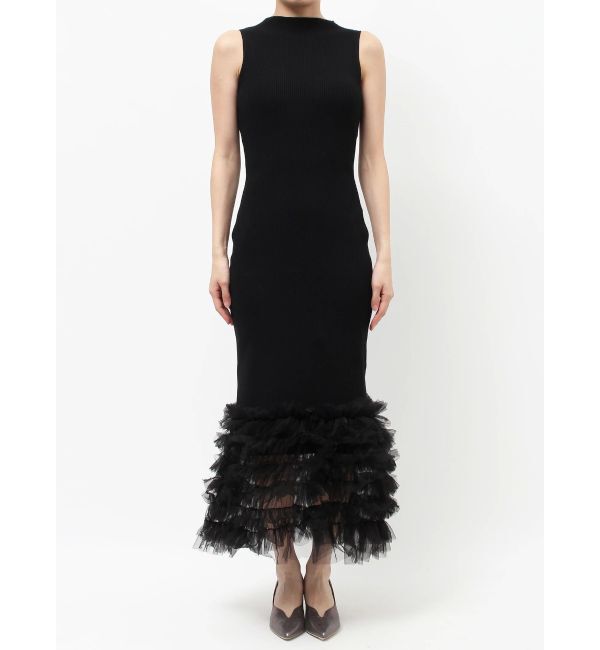 LAGUNAMOON「LADYリブニットチュールドレス」|ワンピース|