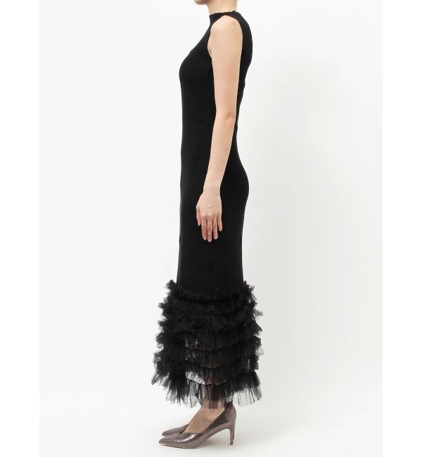 LAGUNAMOON「LADYリブニットチュールドレス」|ワンピース|