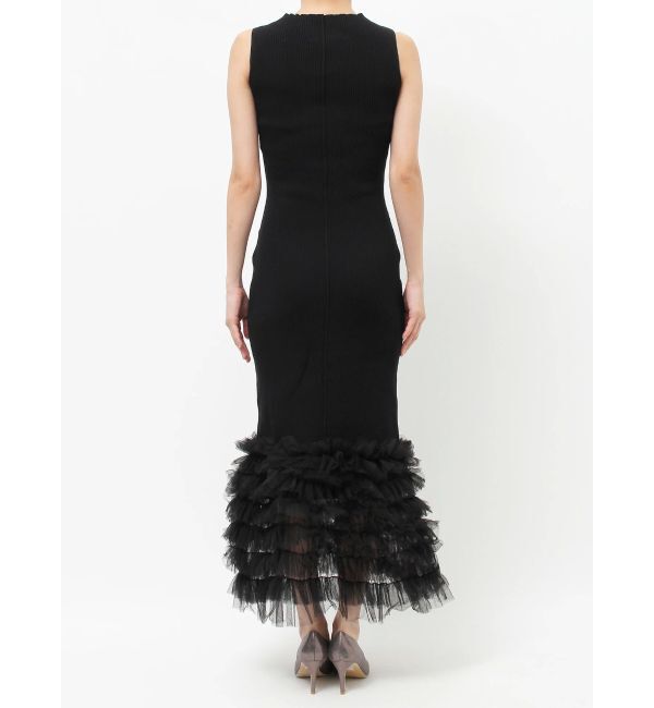 LAGUNAMOON「LADYリブニットチュールドレス」|ワンピース|