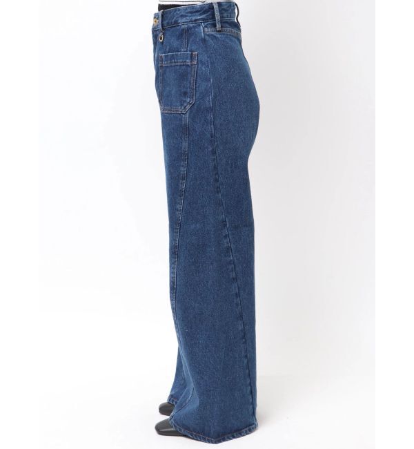 LAGUNAMOON「パッチポケットセミワイドデニムパンツ」|デニム|