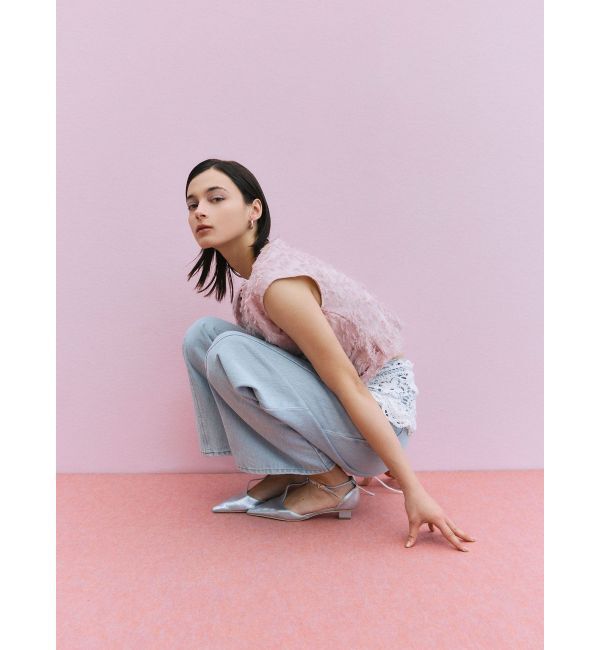 LAGUNAMOON「パッチポケットセミワイドデニムパンツ」|デニム|