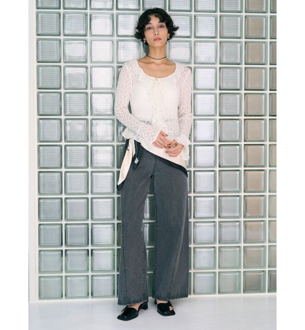 LAGUNAMOON「パッチポケットセミワイドデニムパンツ」|デニム|