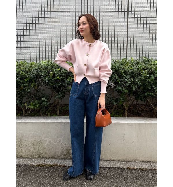 LAGUNAMOON「パッチポケットセミワイドデニムパンツ」|デニム|ブルー