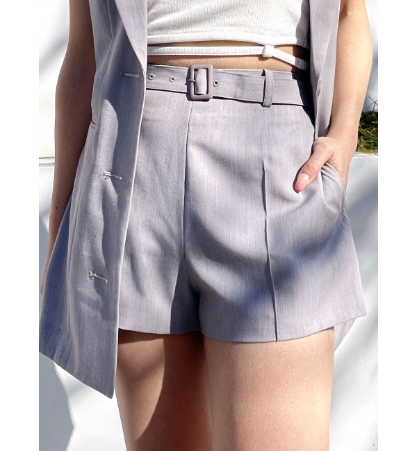 GYDA「ベルト付きハイウエストショートパンツ【SETUP着用可】」|その他|グレー