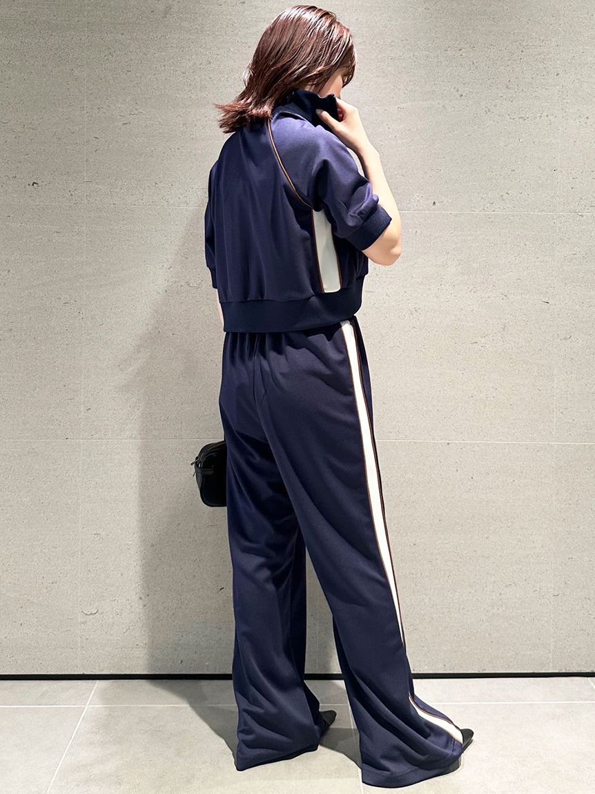 LILY BROWN「【LILY BROWN&times;MARY QUANT】デイジー刺繍セミフレアトラックパンツ」|チノ|