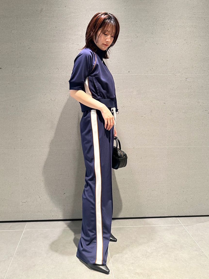 LILY BROWN「【LILY BROWN&times;MARY QUANT】デイジー刺繍セミフレアトラックパンツ」|チノ|