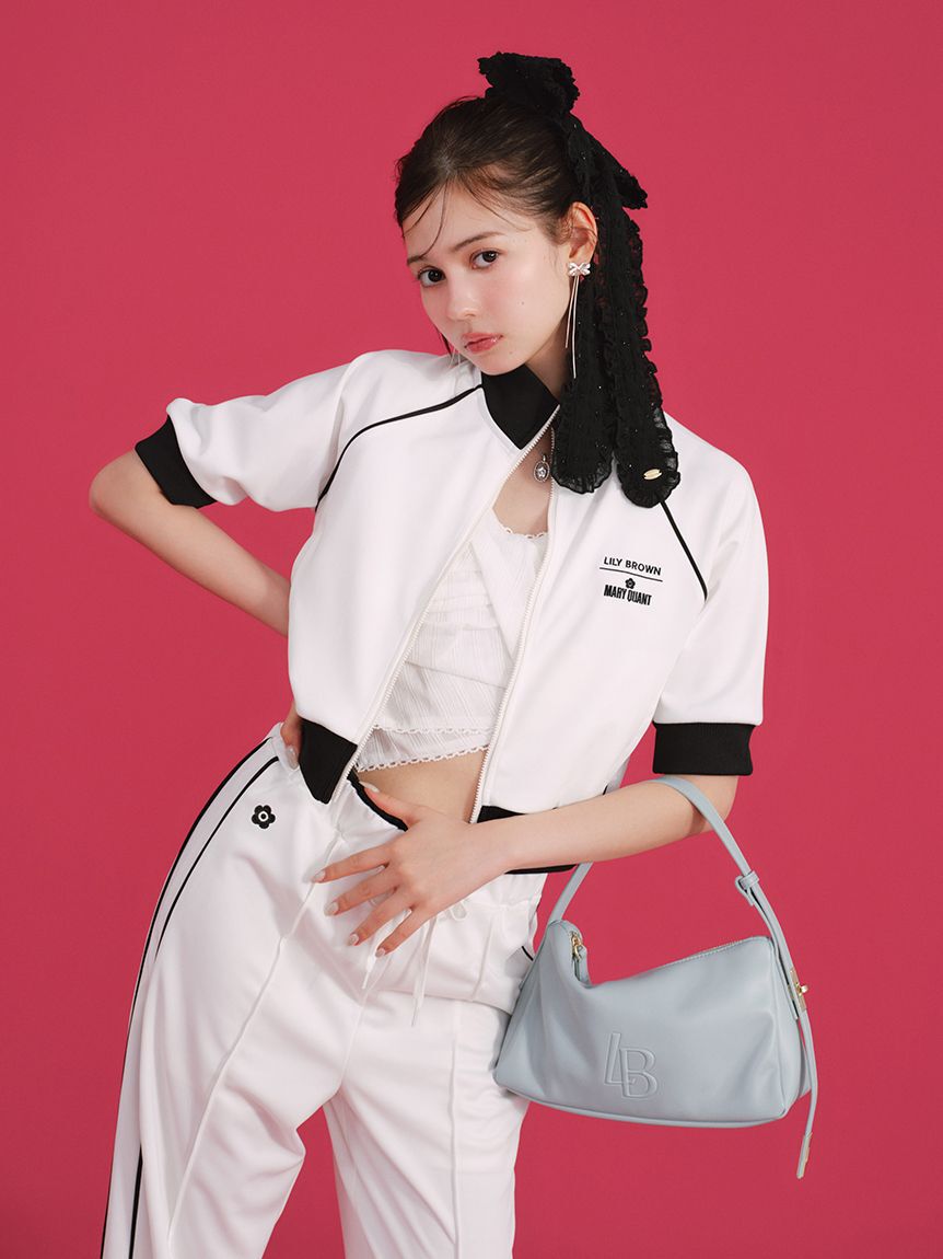 LILY BROWN「【LILY BROWN&times;MARY QUANT】デイジー刺繍セミフレアトラックパンツ」|チノ|