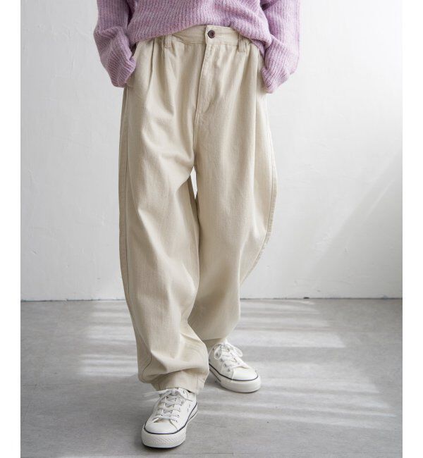 Lbc with Life「起毛ヘリンボンコージータックパンツ」|その他|