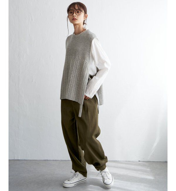 Lbc with Life「起毛ヘリンボンコージータックパンツ」|その他|